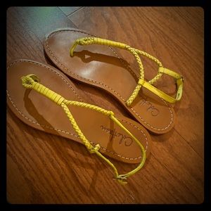 EUC Yellow Leather Cole Haan Sandals size 8.5